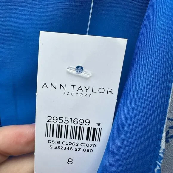 Ann Taylor Factory NWT Blue Floral Sleeveless Dress - Picture 5 of 9